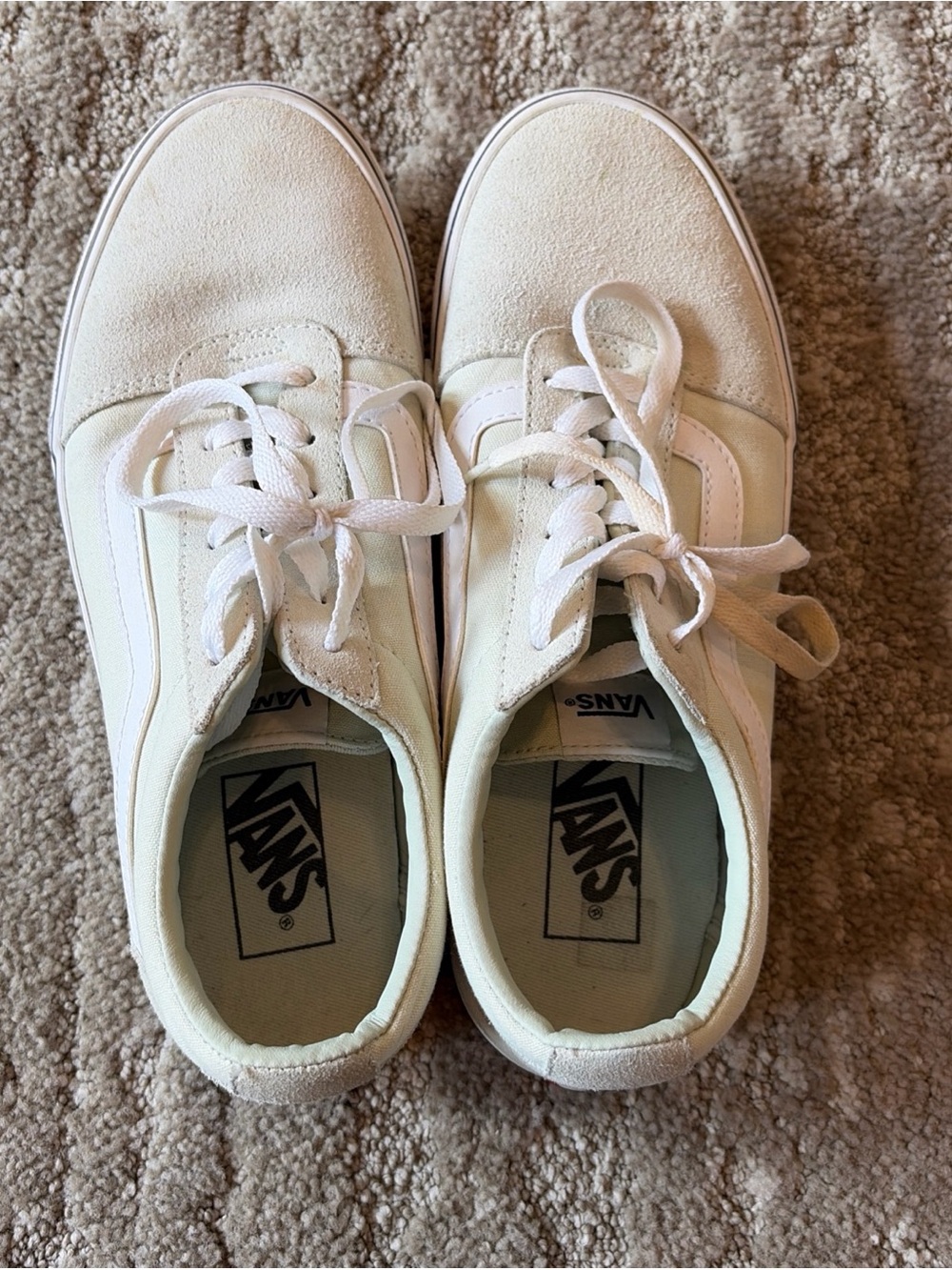 VANS Old Skool Low Top Lace Up Sneakers Light Green/ White Suede Women’s 9 Shoes - Picture 4 of 14
